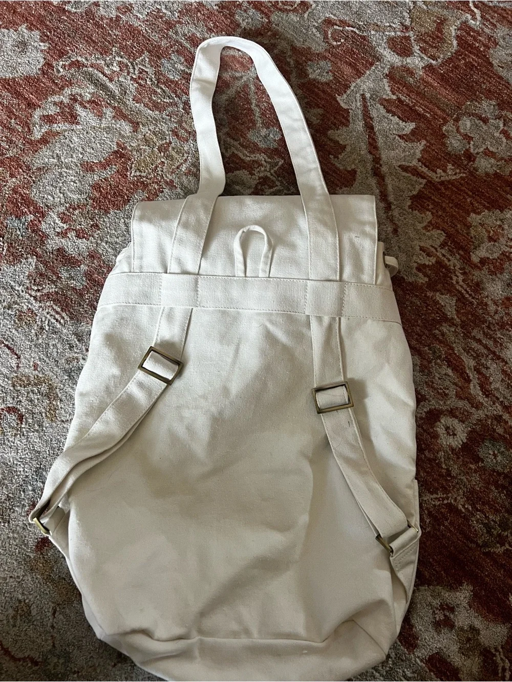 MAUDE THE LABEL Canvas Convertible Backpack - white